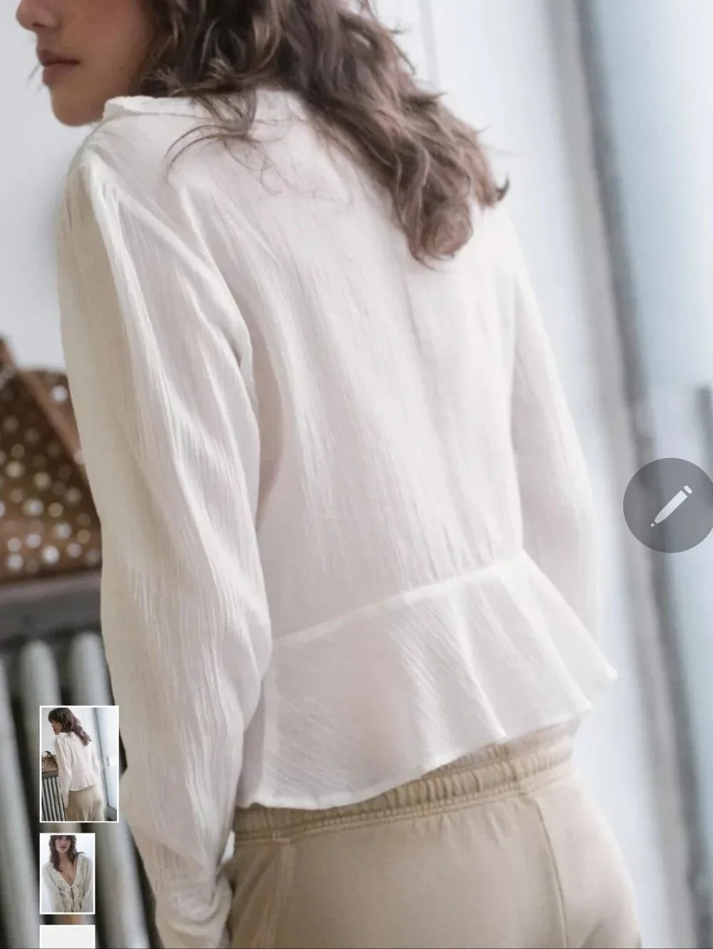 Zara sheer white